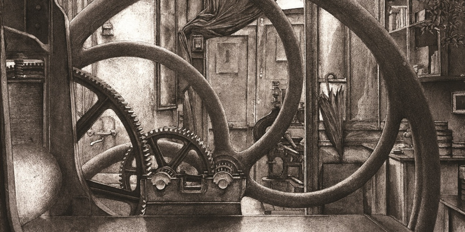 Erik Desmazières, dans l'atelier